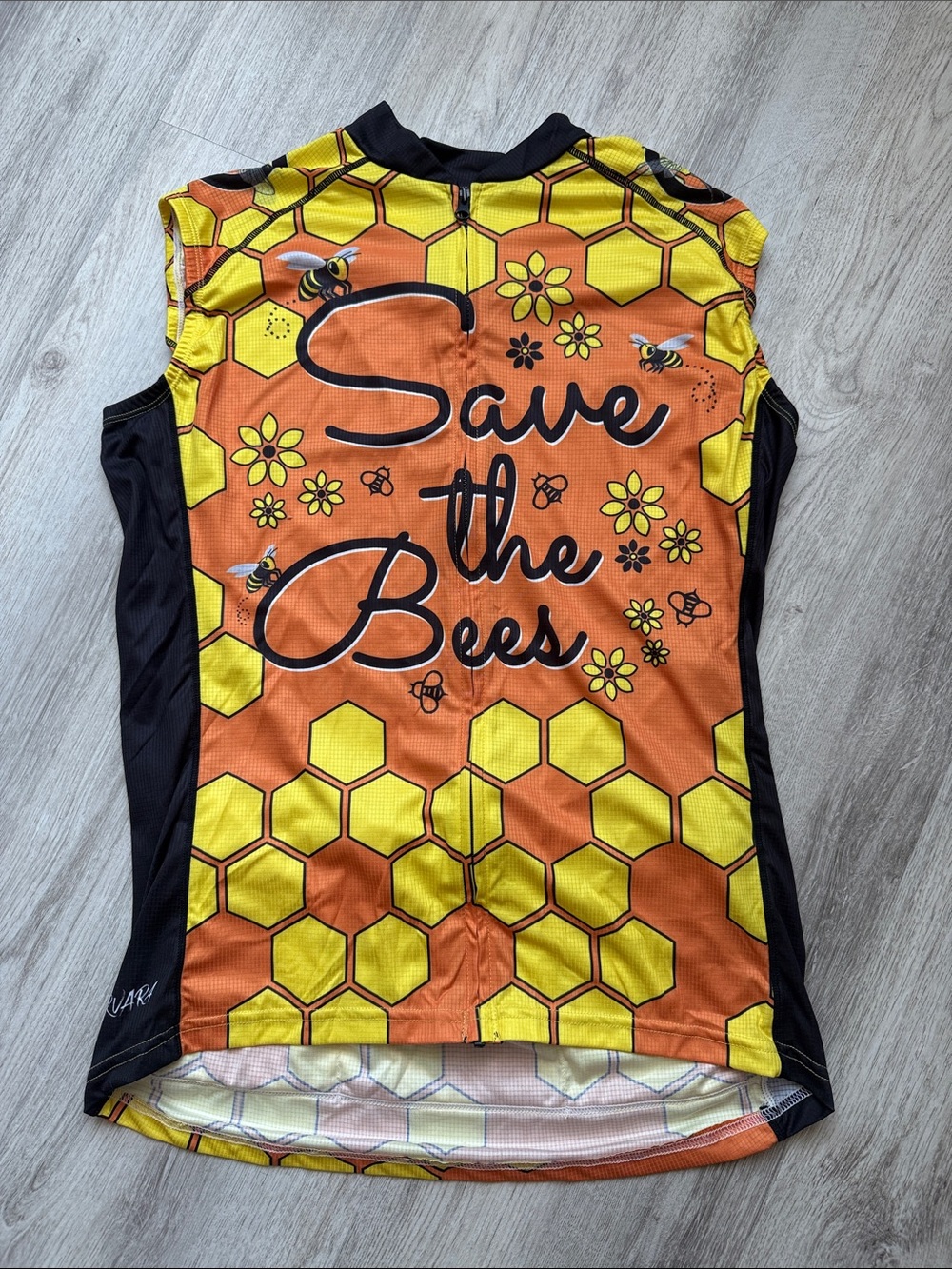 Save The Bees Honeycomb Cycling Jersey - Yellow & Orange